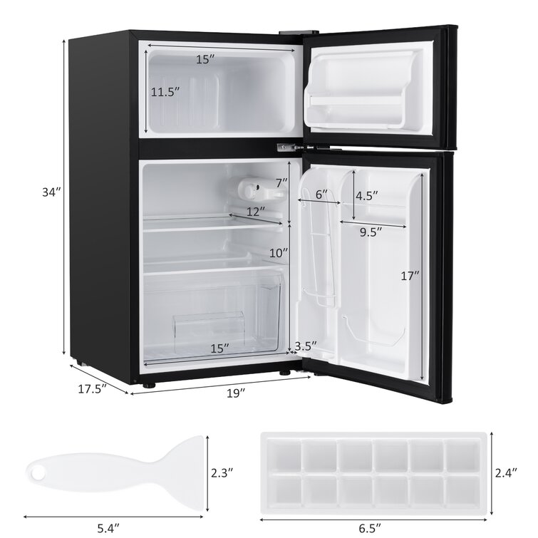 FORCLOVER 3.2 Cubic Feet Freestanding Mini Fridge with Freezer & Reviews