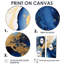 «Dark Blue And Gold Strokes» - art mural bleu à 2 panneaux-1041880466-1041880468-1041880556