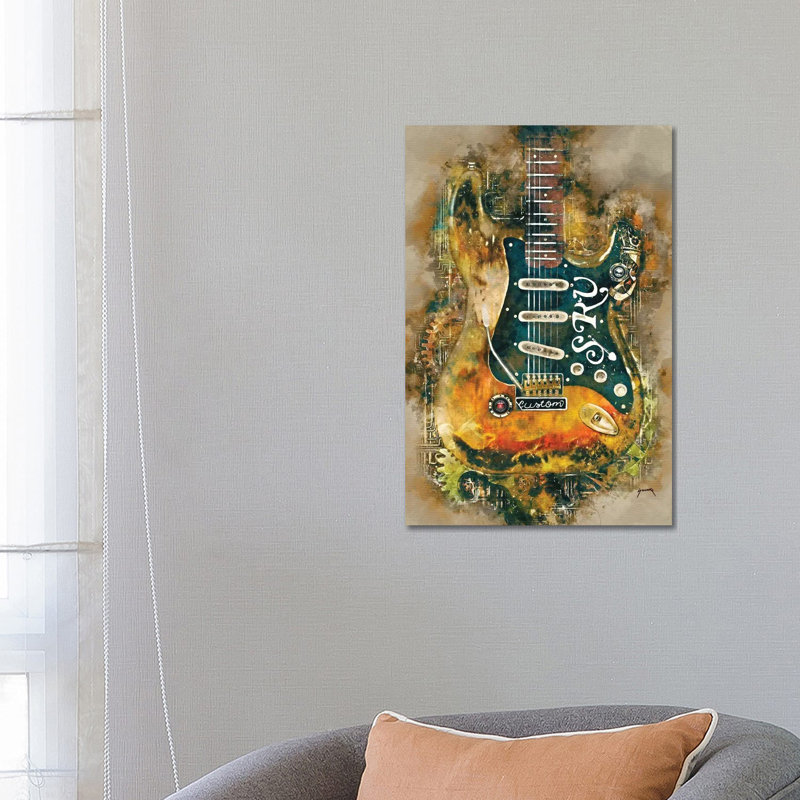 Stevie Ray's Steampunk Guitar - Wrapped Canvas Gallery-Wrapped Canvas Giclée, 66.04 cm H x 45.72 cm W x 3.175 cm D