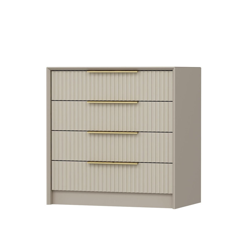 Commode moderne de couleur pierre avec de nombreuses tablettes, 28,3 po x 30,3 po x 17,7 po | 100% panneau de particules enduit de mélamine, épaisseur: 0,7 pouce | Solution de rangement élégante pour la chambre à coucher et le salon, design durable e