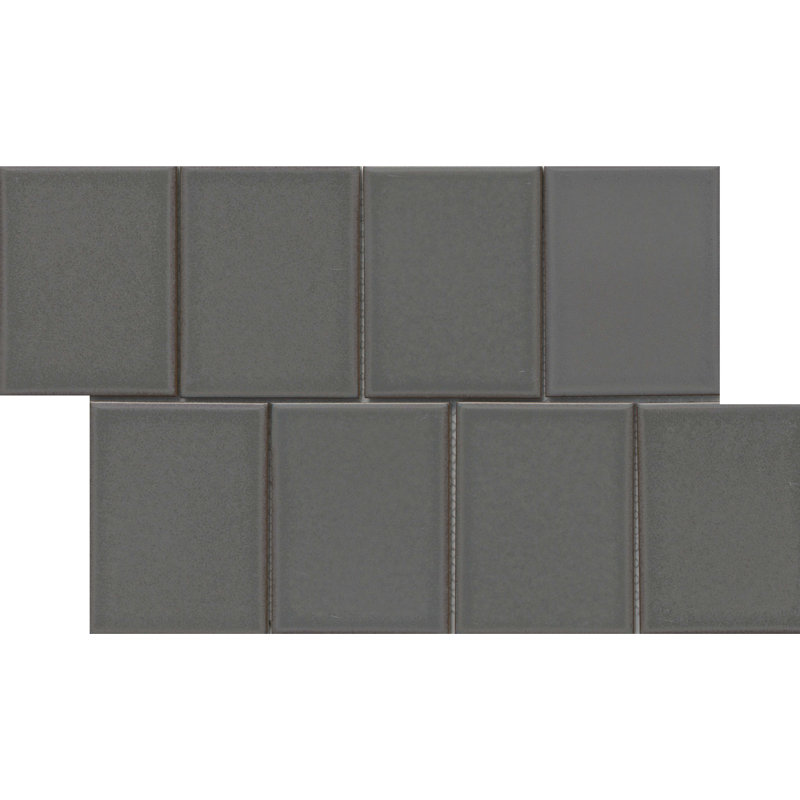 Cuadro 9" x 14" Matte Porcelain Decorative Accent Tile, Black