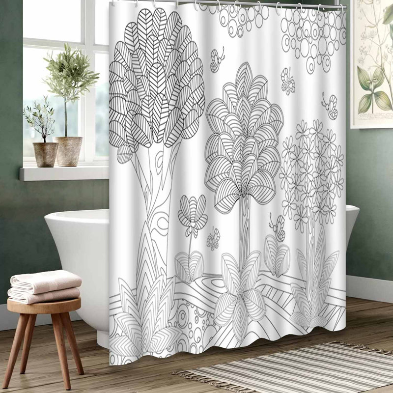 Rideau de douche noir imperméable, rideaux de douche pour la salle de bain avec 12 crochets, L 72 po x l 72 po