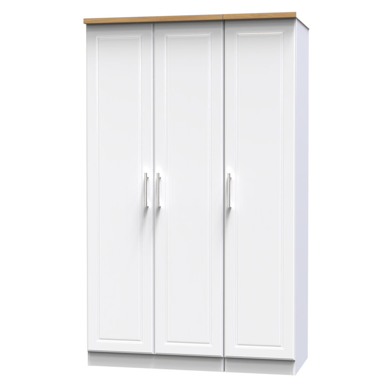 Aalysia Manufactured Wood Wardrobe, White Ash/Modern Oak