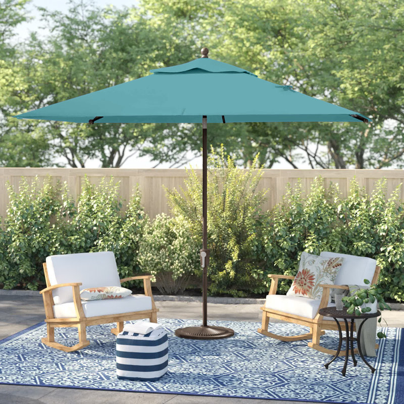 Parasol de marché rectangulaire 10 pi x 6,5 pi Launceston, Bronze, Sunbrella® blanc