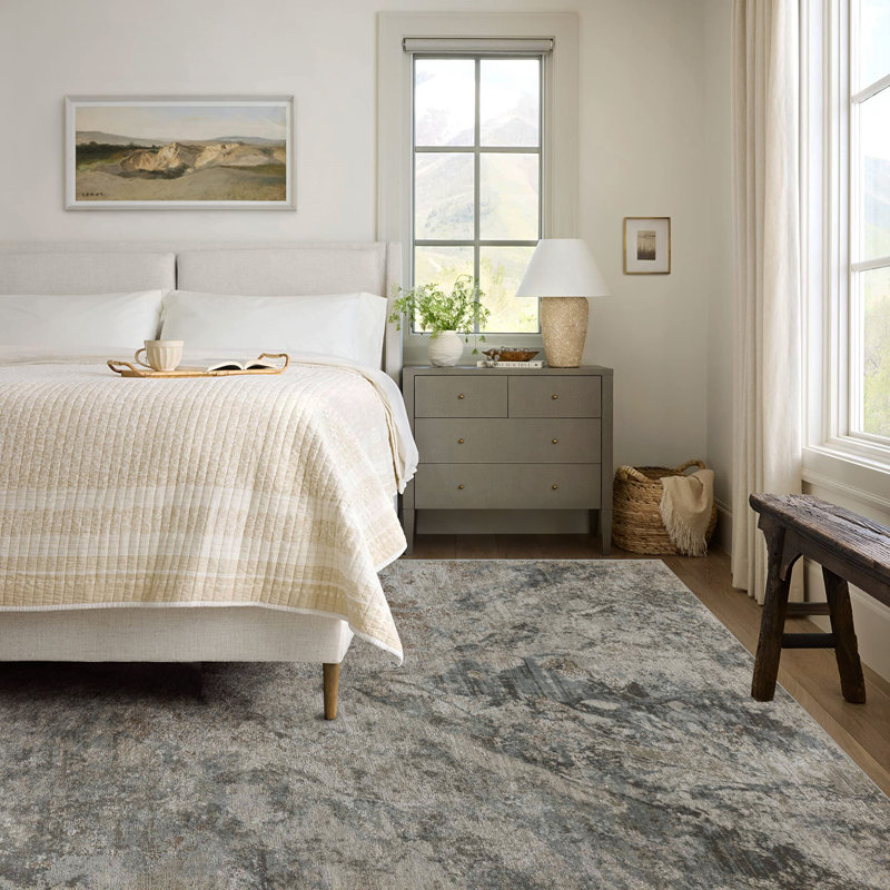 Tapis à motif abstrait beige, brun et brun de 5 pi x 8 pi (5 pi 3 po x 7 pi 7 po) de style branche Arden