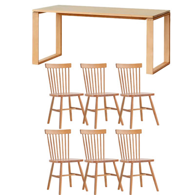 Longue table de travail longue table en bois massif