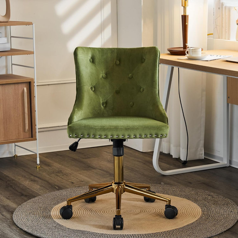 Matthias Task Chair Office Chairs Makeup chair, Gold, Green