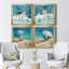 Bay Shore Sandpiper I - Ensemble de 4 peintures sur toile encadrées-1768564822-1768564825