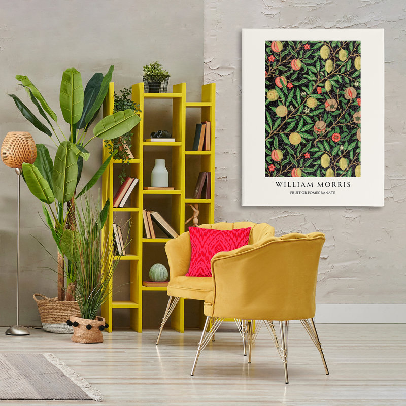 Toile de fruits ou de grenades William Morris, design par Vintage Hustle, H 48 po x l 36 po