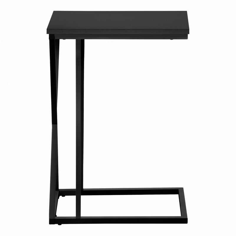 Table d'appoint, en forme de C, bout, côté, collation, stratifié, métal, contemporain, moderne, Noir