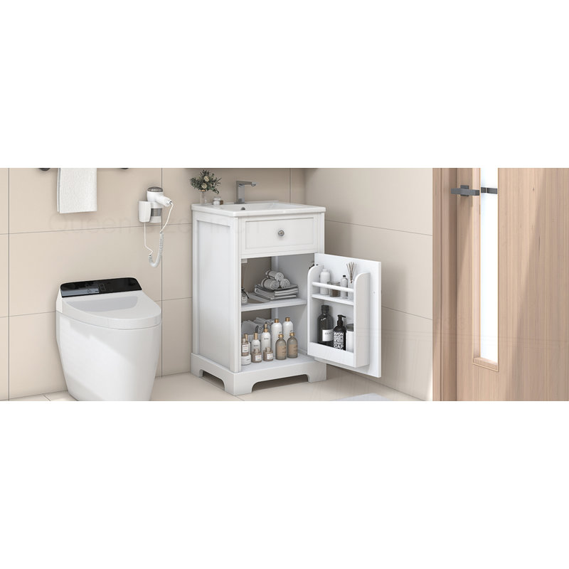 Meuble-lavabo de 20 po avec lavabo, Blanc