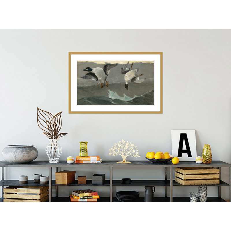 Droite et gauche par Winslow Homer - Impression sur toile encadrée, H 27,22 po x l 41,5 po