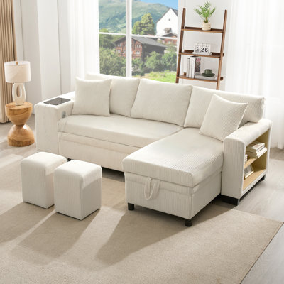 3 Seater Corduroy Sofa Bed