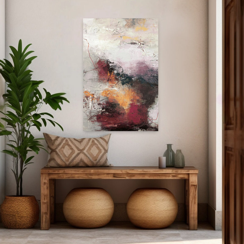 Art contemporain abstrait jalon 3, H 48 po x l 32 po