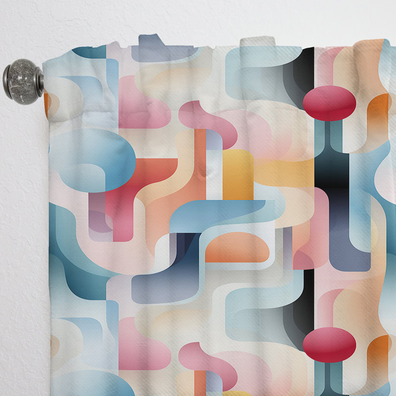 Urban Muted Tones III - Modern Curtain - Velvet Room Darkening - 1 panel, 52" W x 120" L