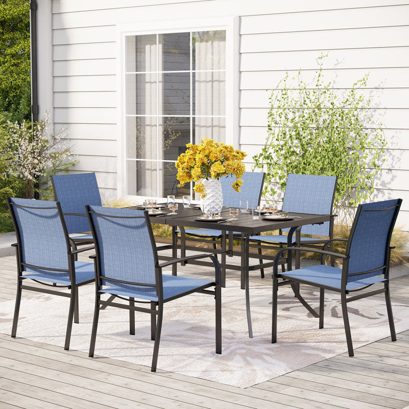 Emy 6 - Person Patio Dining Set with Rectangular Table