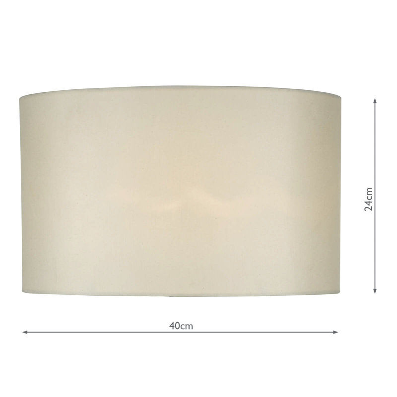 24cm H Faux Silk Oval Lamp Shade ( Screw On ) in White