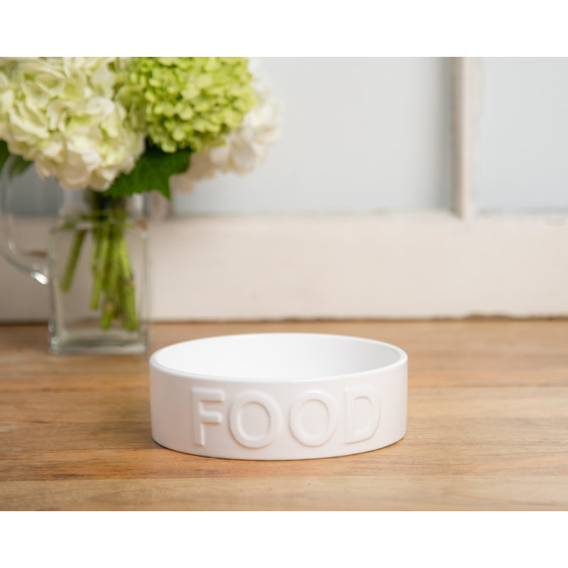 Bol pour animaux Classic Food, Blanc, Petit (2 tasses / 16 oz liquides)
