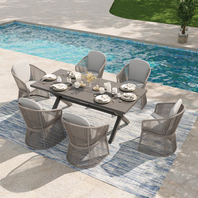 Danyon 26-Person Rectangular Outdoor Dining Set