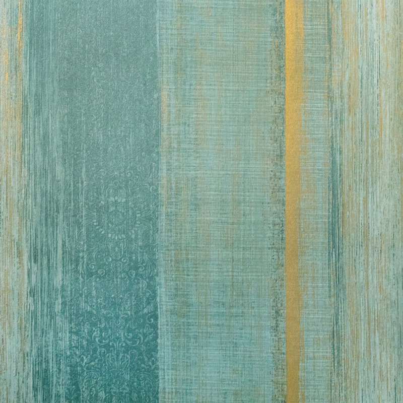 Precious Collection Glitter Chiffon Damask Wallpaper Roll, Teal