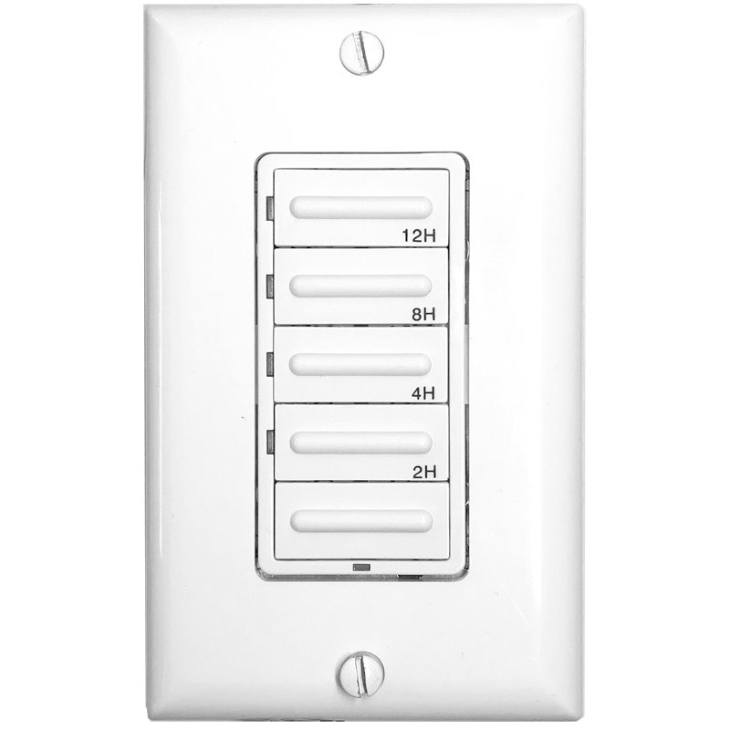 White 12-Hour Countdown Timer Switch with LED Indicators