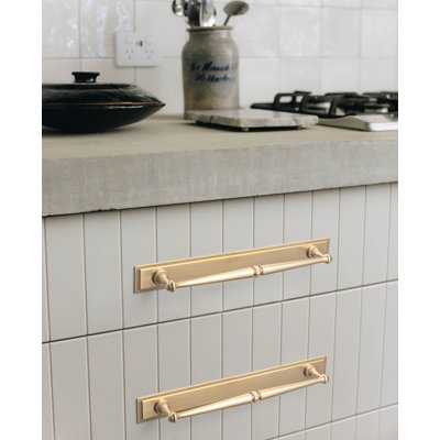 Poignées d'armoire multi-tailles en alliage de zinc avec contre-plaques (5 / 7,56 pouces) - Poignées de tiroir en laiton / laiton antique pour armoires de cuisine / salle de bain