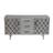 Emma Hand-Carved Lime Washed Mango Wood 3-Drawer Sideboard Cabinet – 60” Solid Wood Storage Chest with Carved Doors 
