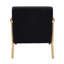 Fauteuil d'appoint moderne recouvert de velours côtelé noir, structure en bois d'hévéa massif, siège et coussin en mousse pour le salon avec coussin moelleux.