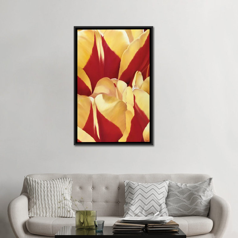 « arti tulip ii », impression sur toile, H 26 po x l 18 po x P 1,5 po, Toile avec cadre noir, Pas de tapis