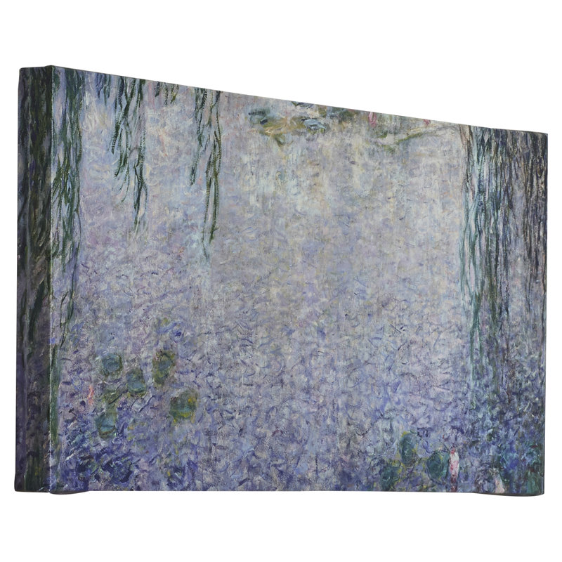 «Water Lilies, Morning» par Claude Monet, reproduction d'art sur toile tendue, H 20 po x l 47 po x P 2 po