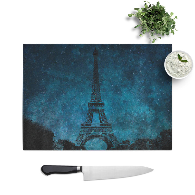 Eiffel Tower Vol.9 Painting Chopping Board, 20cm W x 28.5cm L