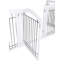 Barrière très large pour animaux 6 panneaux avec porte BIRDROCK ACCUEIL - Barrière pour chien autoportante en bois de 30 po de hauteur pour les escaliers, les couloirs, les portes et le porche - Clôture intérieure pliable pour chiens et chiots (finition blanche)-1327315590