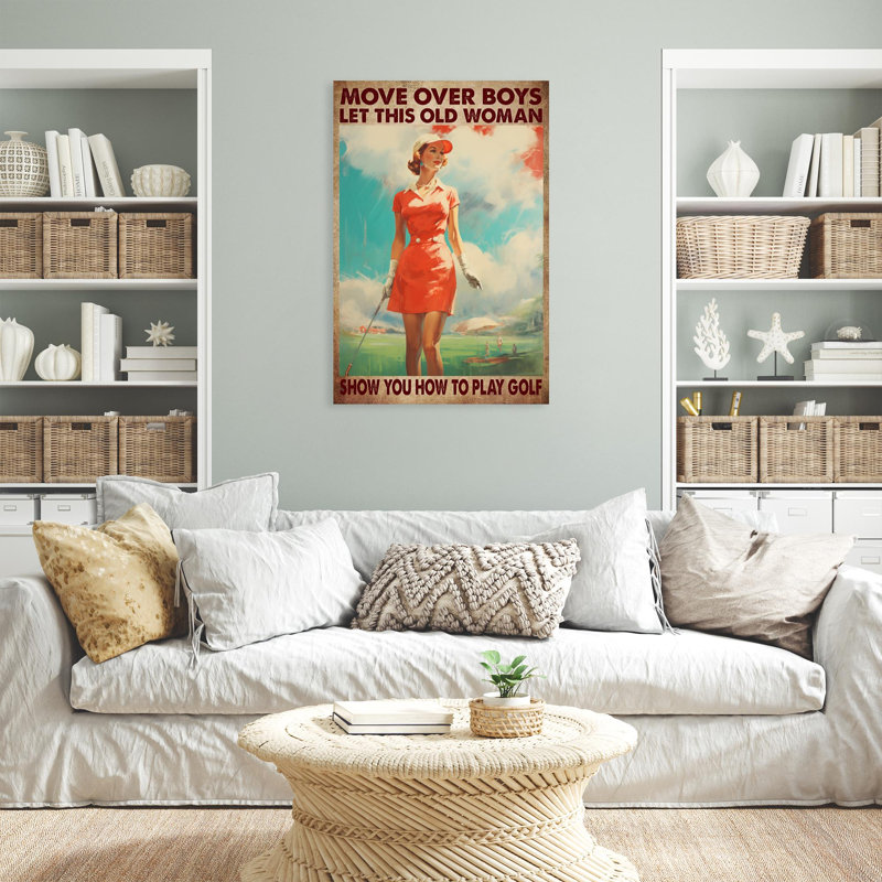«Korrin Old Woman Show You How To Play Golf», reproduction d'art rectangulaire sur toile tendue sur toile tendue