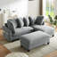 Canapé modulaire de 83 po avec canapé de 83 po avec amplement d'espace de rangement, repose-pieds mobile et six coussins décoratifs pour le salon-1331509610