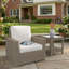 Fauteuil de jardin Henri en résine tressée résistante aux intempéries avec coussins Sunbrella-1288751359