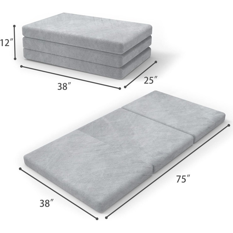 Surmatelas pliant en mousse Tri, Lit simple