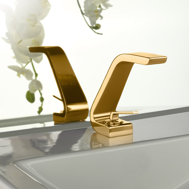 Wolo Single-handle Bathroom Faucet with Drain Assembly, Polished Gold