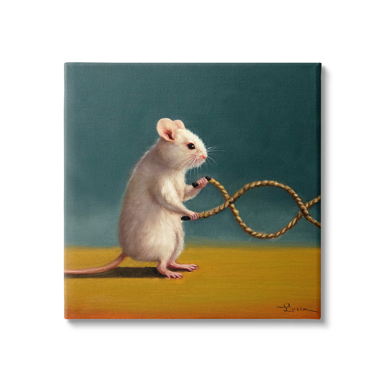 "Focused souris" par Lucia Heffernan sur toile, H 17 po x l 17 po