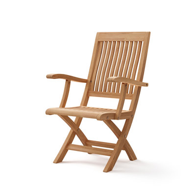 Chaise avec accoudoirs pliable transitionnelle de 22,4 po de largeur, naturel