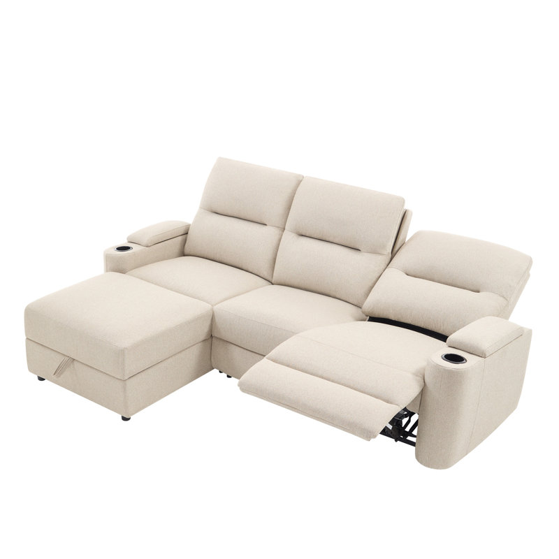 3 Seater Linen Electric Reclining Sofa & Chaise