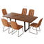 Table de salle à manger extensible de 51,2 po à 66,7 po à rallonge avec chaises et ensembles de table de salle à manger (1Table6Chairs)-679248118-679248115