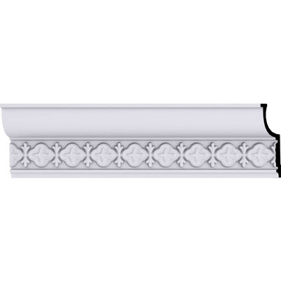 Échantillon - Moulure couronnée Amelia Endurathane, H 3 7/8 po x P 2 1/8 po x F 4 1/2 po x L 12 po, apprêtée en usine