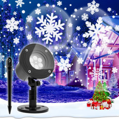 Tangkula Christmas Snowflake LED Projector Lights, Rotating Snowfall  Projection with Remote Control, Outdoor Landscape Decorative Lighting for