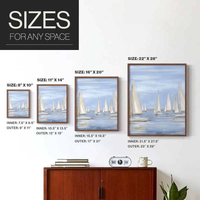 NAUTICAL Series II, reproduction encadrée - bois massif, Noyer, H 30 po x l 24 po