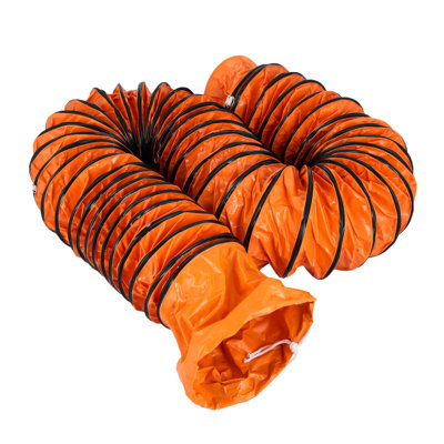 Tuyau flexible de 25 pi pour ventilateur de ventilateur de 12 po - conduit d'air en vinyle anti-déflagrant en PVC avec cordes et anneaux en D réglables