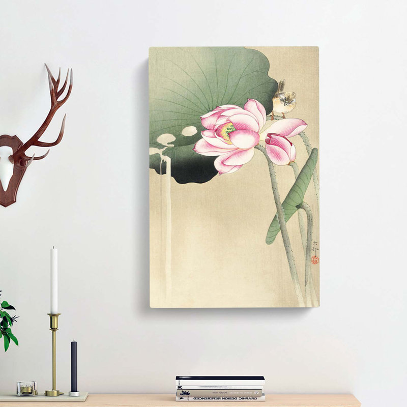 Songbird And Lotus by Ohara Koson - Wrapped Canvas, 50cm H x 35cm W x 3cm D