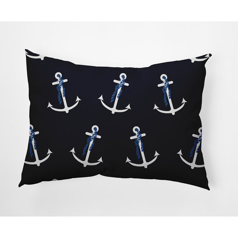 Housse et insert de coussin rectangulaire d'extérieur Anchor Whimsy, Marine