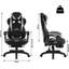 Inbox Zero Adjustable Reclining Ergonomic Swiveling PC & Racing Game Chair with Footrest in Black
