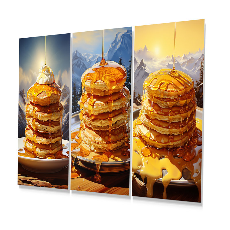 Ensemble de 3 décorations murales en métal Pancake Peaks, H 28 po x l 36 po