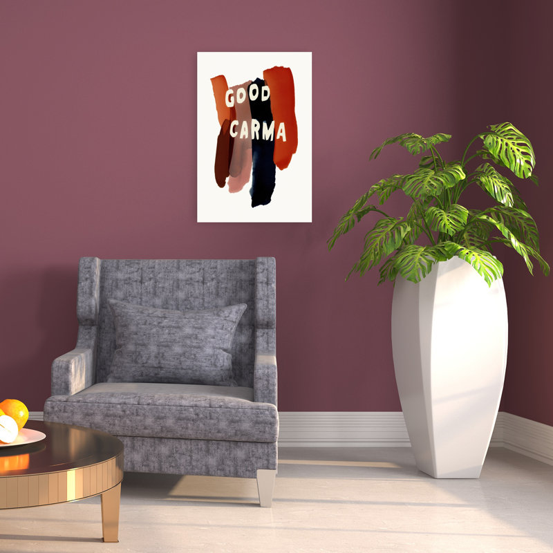 «Good Carma Brushstrokes», art mural moderne abstrait coloré, 24" H x 16" W
